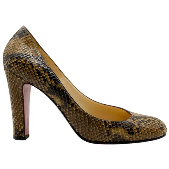 Christian Louboutin Tan Python Pumps - Picture 2 of 6